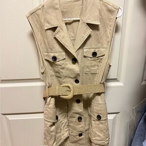 Zara Beige Sleeveless Vest